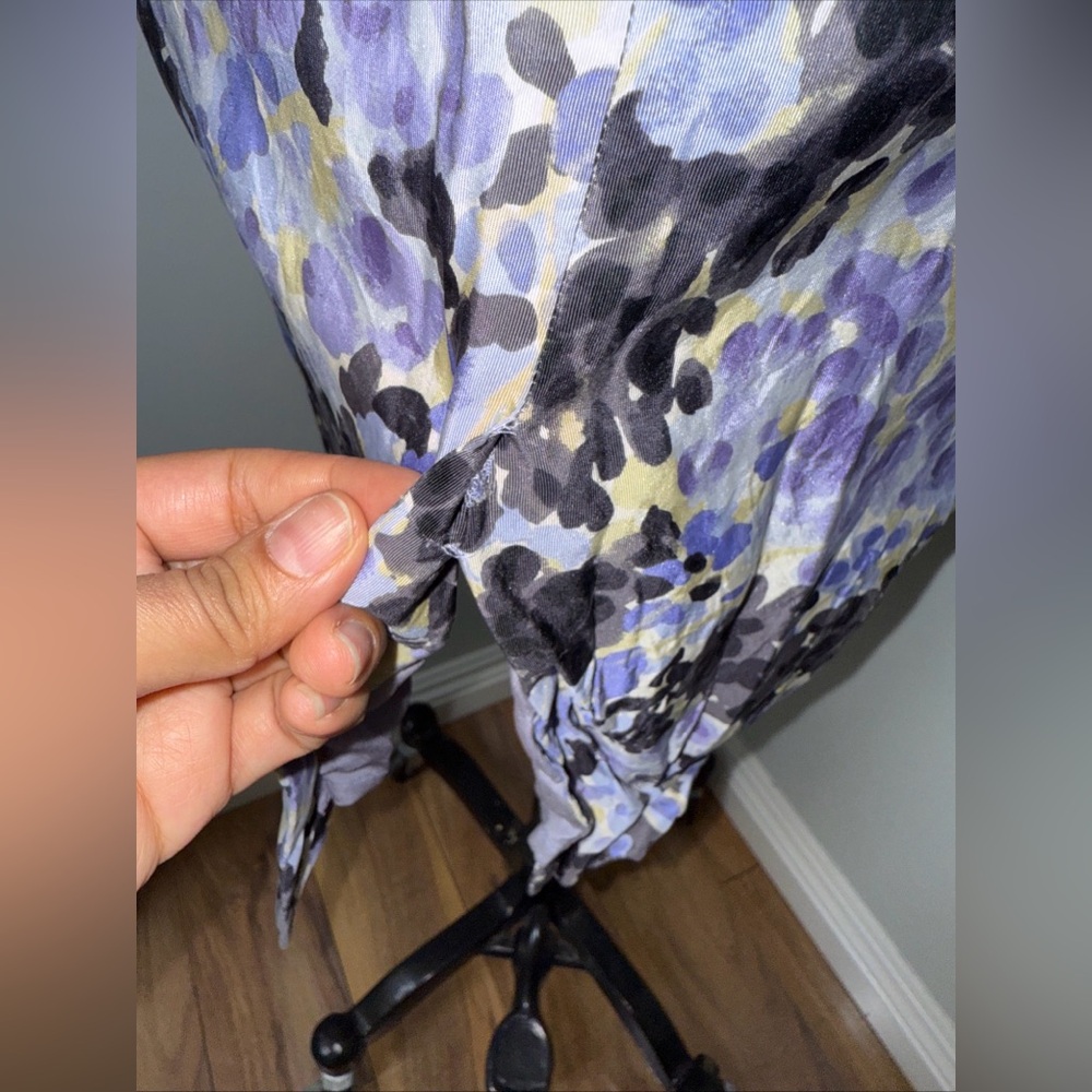 Dior Floral Midi Dress - Lavender and Black 100% Silk size 4 - Picture 4 of 10